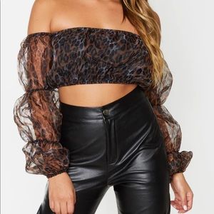 NWT leopard crop top !